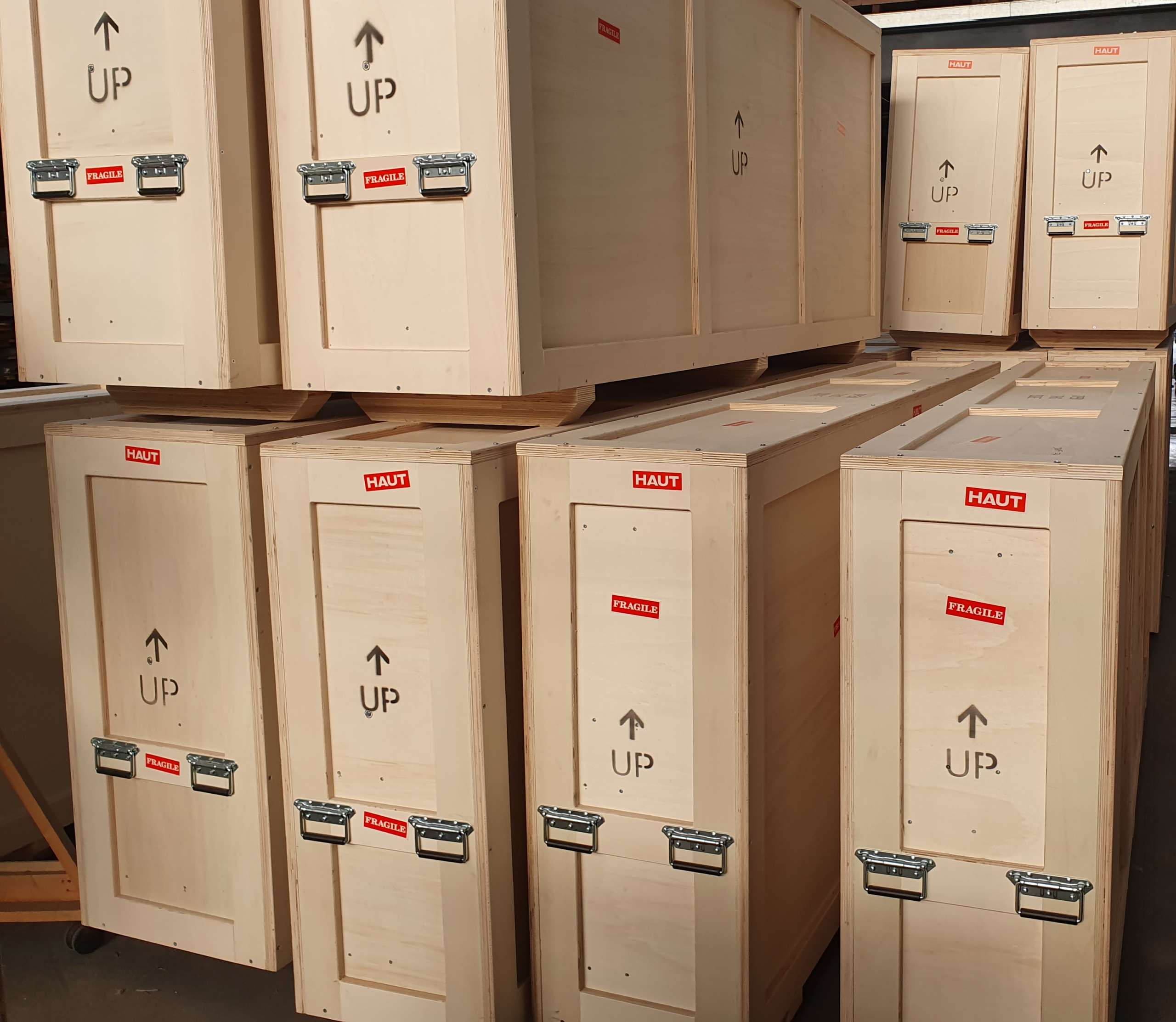 caisses de transport international fabriquées par art project pour oeuvres d'art