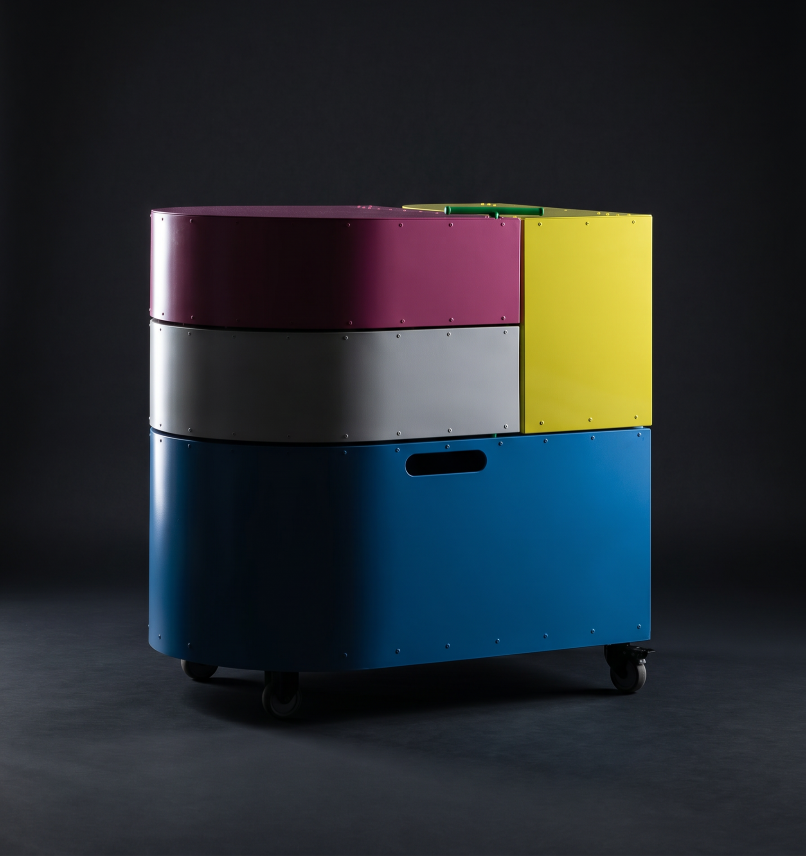 The MaxiMalle, a functional aluminum trunk by Ludovic Roth on display at the Centre Pompidou in Paris
